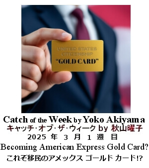 キャッチ・オブ・ザ・ウィーク, ニューヨーク, NY時事トレンド情報, Yoko Akiyama, 秋山曜子, 